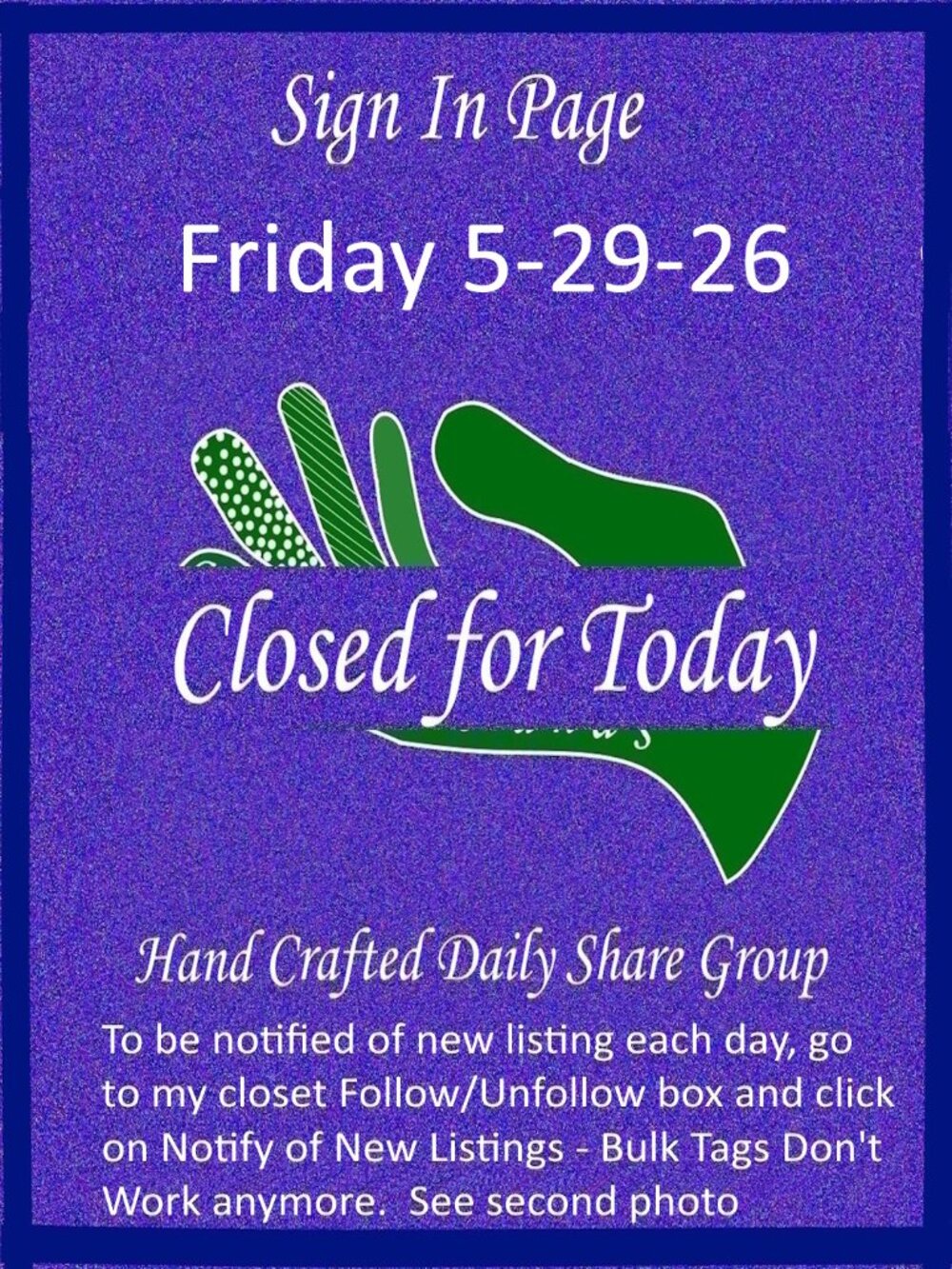 Friday 5-29-2026 Hand Crafted Handmade Share Group Part One - Sign In